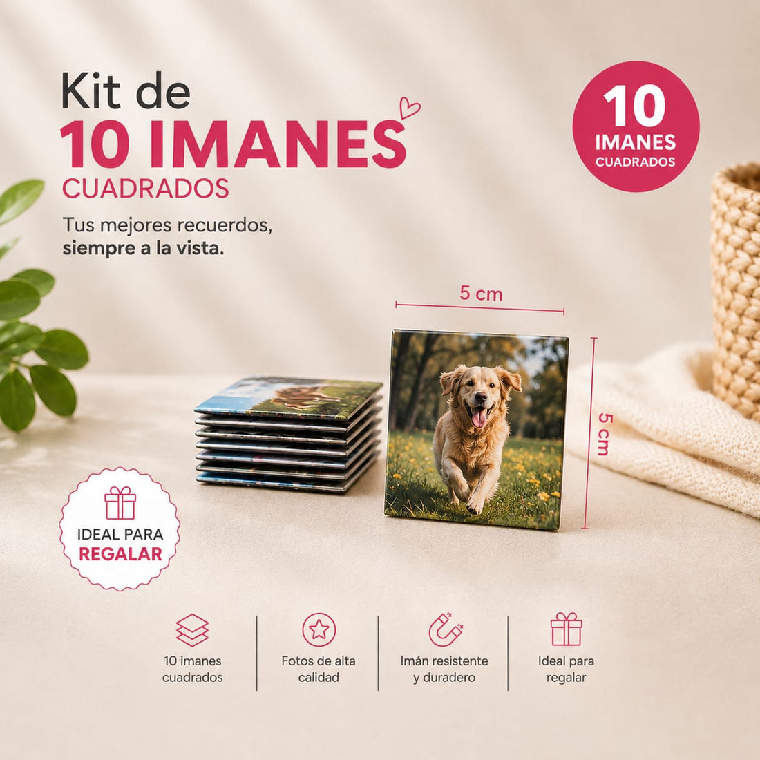 Kit 10 Fotos Imantadas 5x5cm