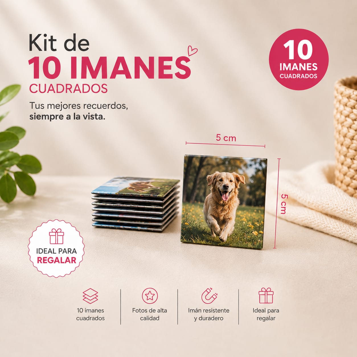 Kit 10 Fotos Imantadas 5x5cm